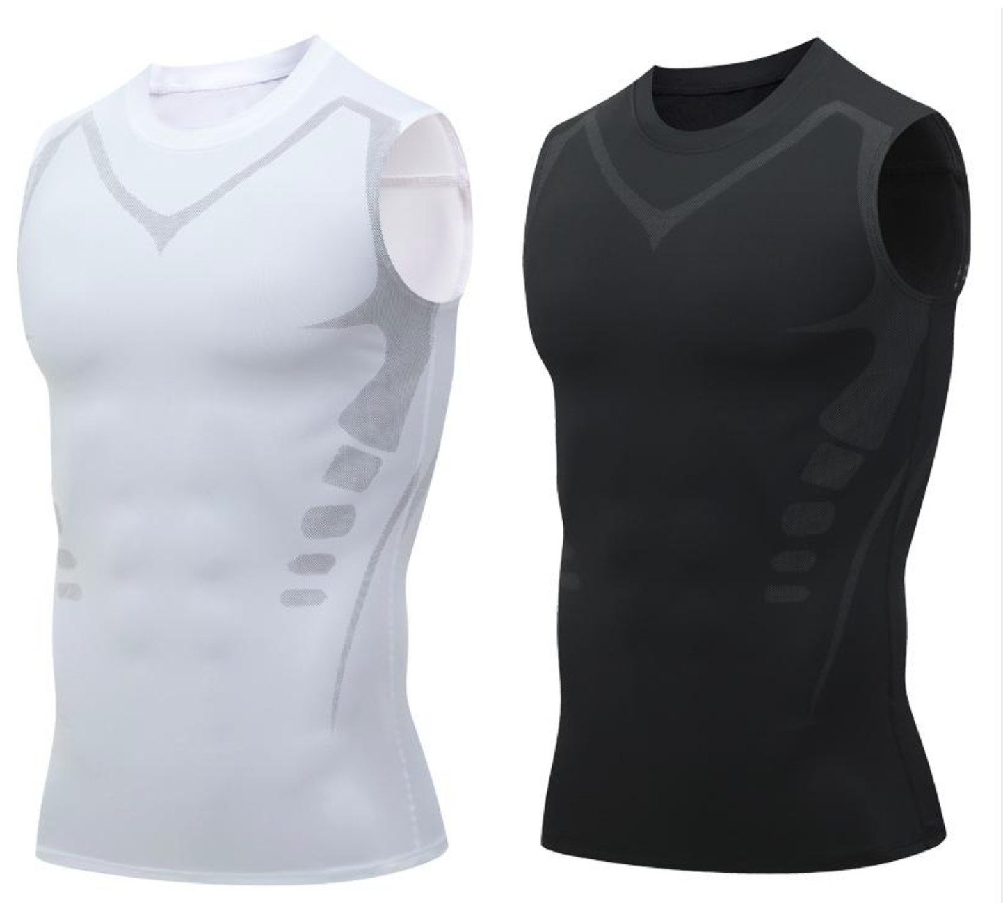 Ionic Shaping Vest – Cooling compression, smooths belly & love handles. Invisible under shirts. Feel confident again! 💪✨