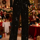 👖✨Women's Sequin Sparkle Wide Leg Pants with Elastic Waistband✨