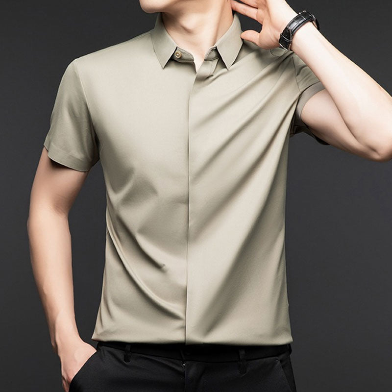 🔥Buy 2 Free shipping🔥Men's Glossy Breathable Short Sleeve Business Shirt