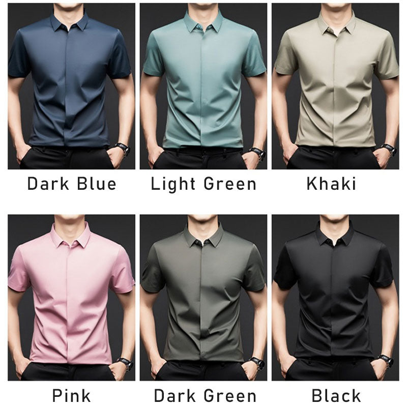 🔥Buy 2 Free shipping🔥Men's Glossy Breathable Short Sleeve Business Shirt