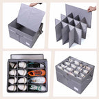 ⏳Time-Limited Special⏰Shoe Organizer with Adjustable Dividers & Clear Cover – Extra-Large Capacity, Durable Fabric & Easy Installation 🔍✨