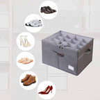 ⏳Time-Limited Special⏰Shoe Organizer with Adjustable Dividers & Clear Cover – Extra-Large Capacity, Durable Fabric & Easy Installation 🔍✨