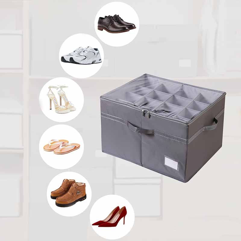 ⏳Time-Limited Special⏰Shoe Organizer with Adjustable Dividers & Clear Cover – Extra-Large Capacity, Durable Fabric & Easy Installation 🔍✨
