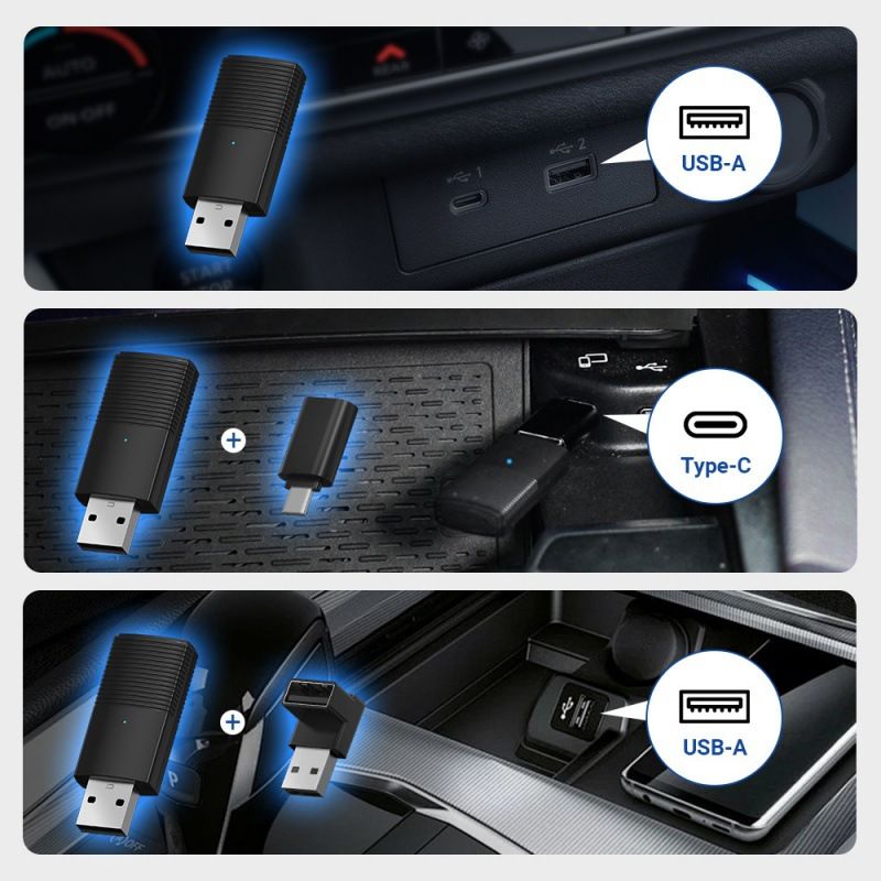 3-in-1 Mini Wireless Car Adapter Set