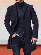 👔 Men's Classic Single Row Buckle Solid Color Jacket - Timeless Daily Essential