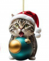 🎄10 Piece 😻  Cat Christmas Tree Ornaments. Hanging Cat Ornaments