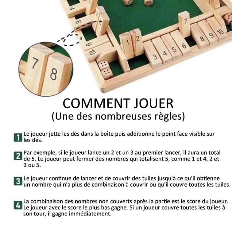 🔥FUN FAMILY GAMES - Shut The Box Board Game