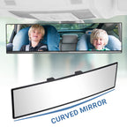 🚗👁️ Wide Car Curved Rear View Mirror – Wide Angle Vision, Easy Installation & Universal Fit（Safe Driving With Greater Visibility!）