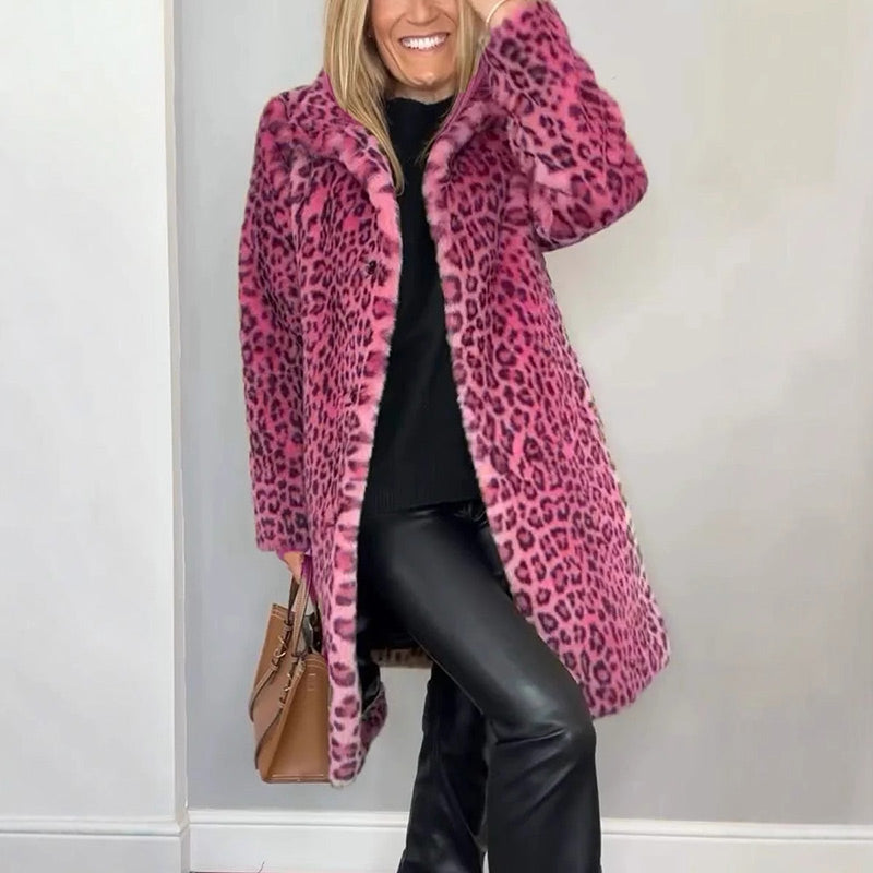 ✨Autumn's Best-Selling Sets 💖Women's Leopard Print Mid-Length Jacket and Leather Leggings