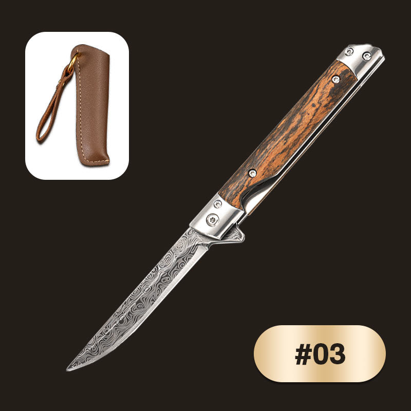 🗡️Folding Knife With Wooden Handle For Work, Hiking & Camping⛺