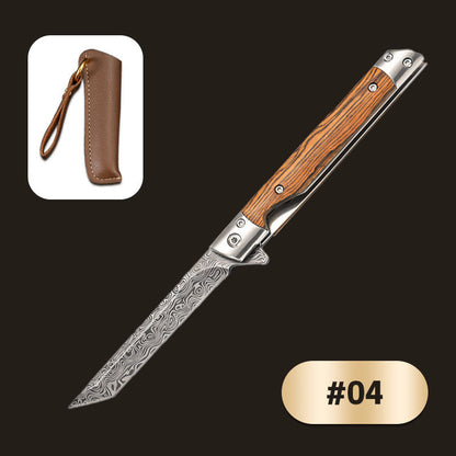 🗡️Folding Knife With Wooden Handle For Work, Hiking & Camping⛺