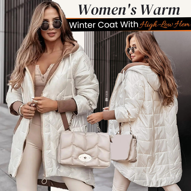 🔥Women's Warm Winter Coat with High-Low Hem