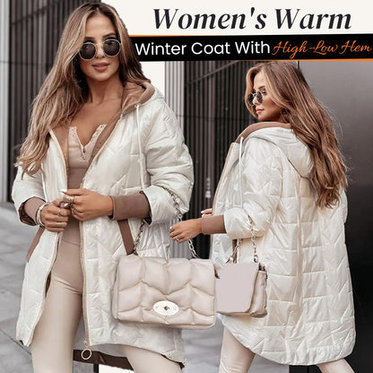 🔥Women's Warm Winter Coat with High-Low Hem