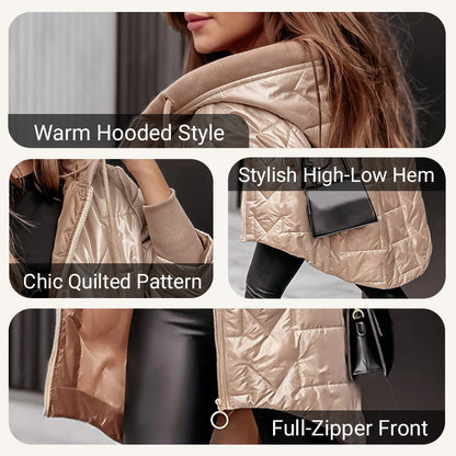 🔥Women's Warm Winter Coat with High-Low Hem