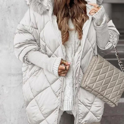 ❄️Step into Winter Discount Sale❄️ Women’s Mid-length Parka Coat with Knit Sleeves Patchwork