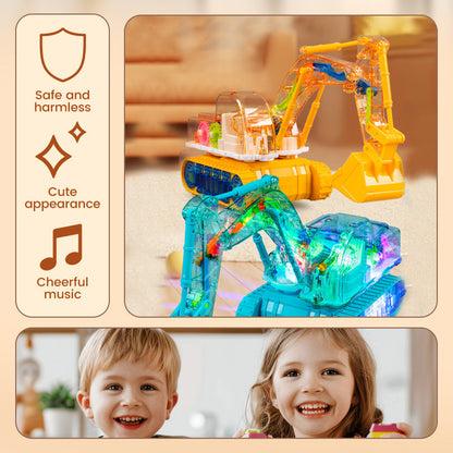 🎅Christmas present🎅Children's Toy Electric Excavator With Lights ＆ Music