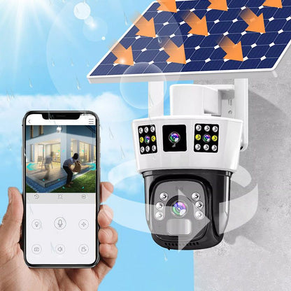 ❄️Falsh Sale🔥360° Smart Solar Surveillance Camera with Three-screen Monitoring✨