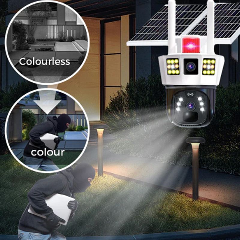 ❄️Falsh Sale🔥360° Smart Solar Surveillance Camera with Three-screen Monitoring✨