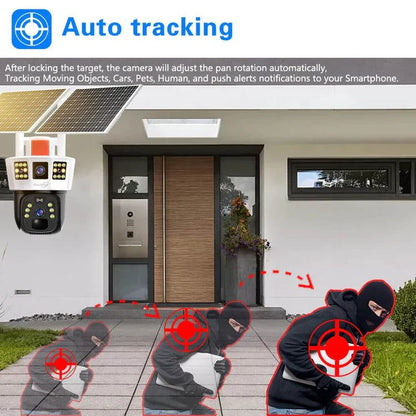 ❄️Falsh Sale🔥360° Smart Solar Surveillance Camera with Three-screen Monitoring✨