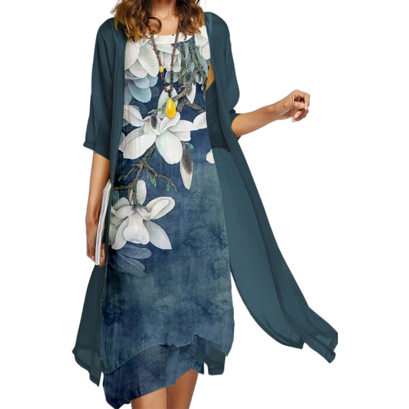 🔥Women's Two-Piece Floral Print Suit Dress