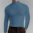 🔥 Men's High Neck Slim Fit T-Shirt - Stretchy & Breathable for Gym or Casual, Modern Style & Comfort 🏃‍♂️📦