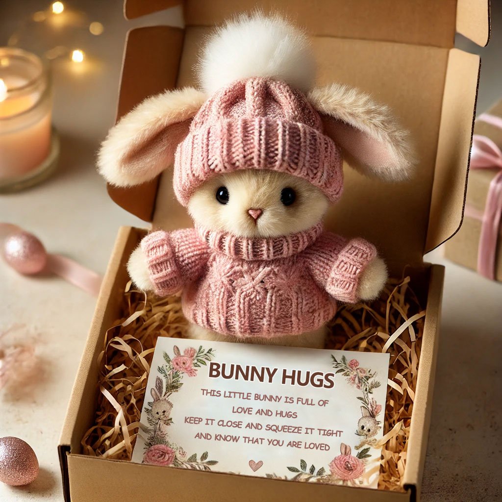🔥Easter Sale: BUY 3 GET 1 FREE - Handmade🐇Mini Bunny Hug Cute Easter Gift🎁