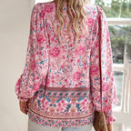 💖Women's Fashion Printed v-Neck Long Sleeve Shirt