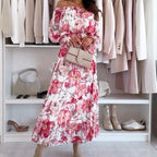 Floral Print Off-Shoulder Top & Maxi Skirt Two-Piece Set