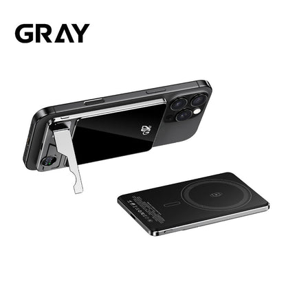 Ultra-thin Fast Charging with Built-in Bracket Lanyard Magnetic Wireless External Battery Mobile Power Supply