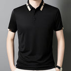 🔥Men's Stretch Ice Silk Short Sleeve Lapel T-shirt