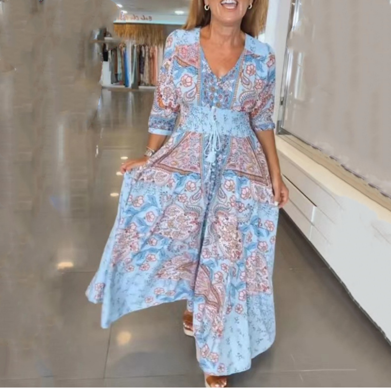 💃Elegant Floral Maxi Dress | Flow & Feminine Silhouette