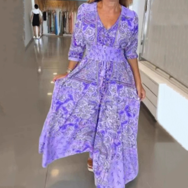 💃Elegant Floral Maxi Dress | Flow & Feminine Silhouette