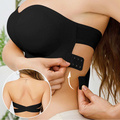 💜 BUY 1 GET 1 FREE💜Women's Non-Slip Strapless Wireless Bra with Crossover Side Closure