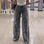 🌸Summer Hot🔥High Waisted Lace Splicing Jeans