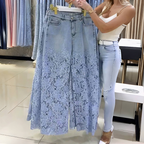 🌸Summer Hot🔥High Waisted Lace Splicing Jeans