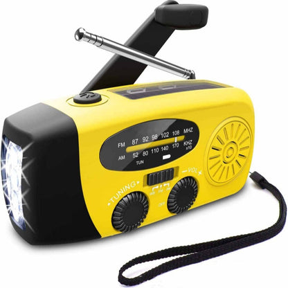 Multifunctional Portable Solar Emergency Radio – Power Bank, Hand Crank & Weather Alert for Outdoor & Crisis Preparedness