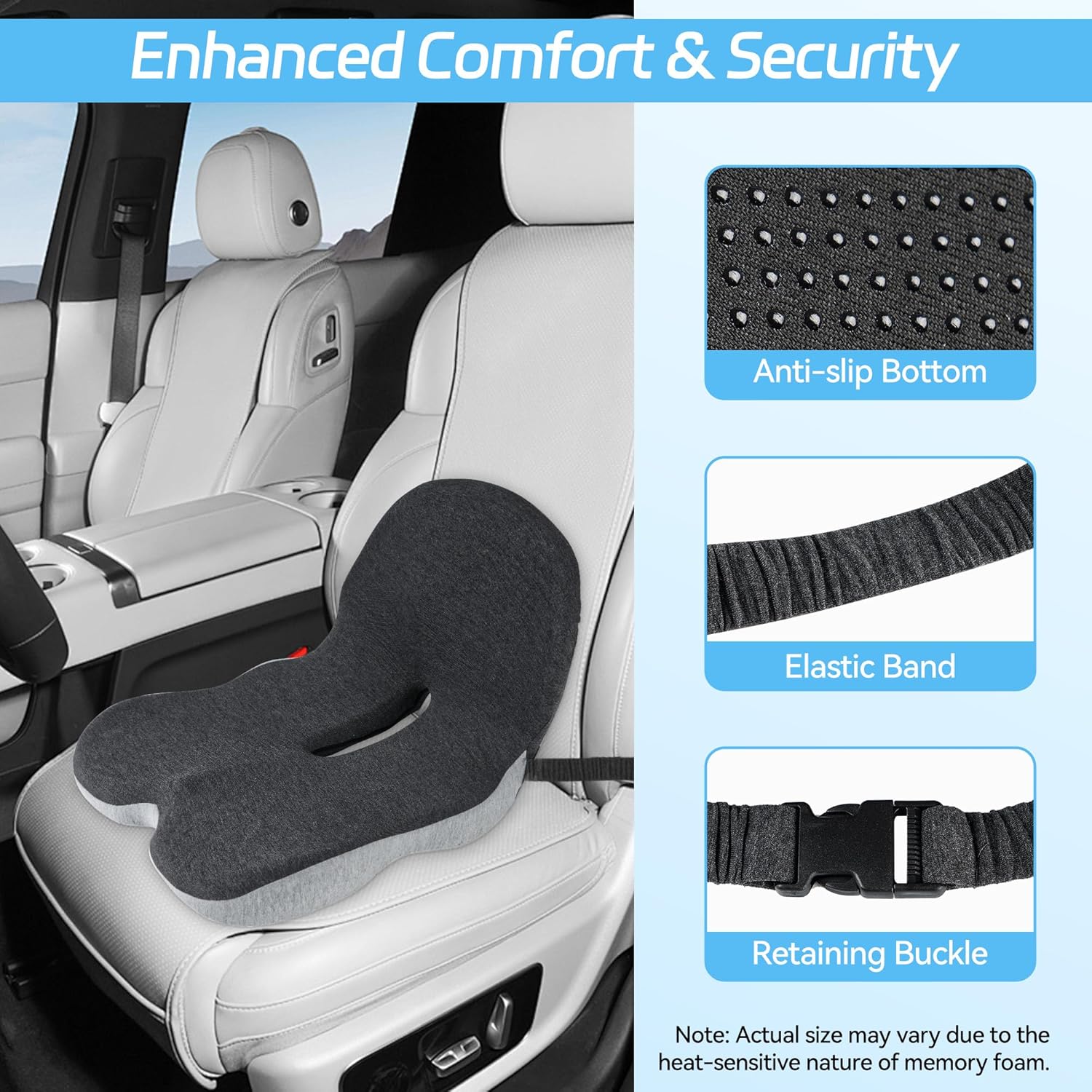 Non-Slip Memory Foam Seat💺