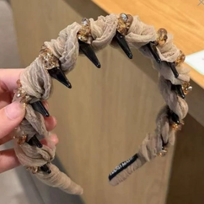 Rhinestone Headband with Teeth for Women