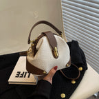 👜  Color-Blocked Bag – Stylish, Metal Hardware, Multi-Way 🧳