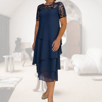 🔥Hot Sale🔥Women's Layered Mesh A-Line Midi Dress