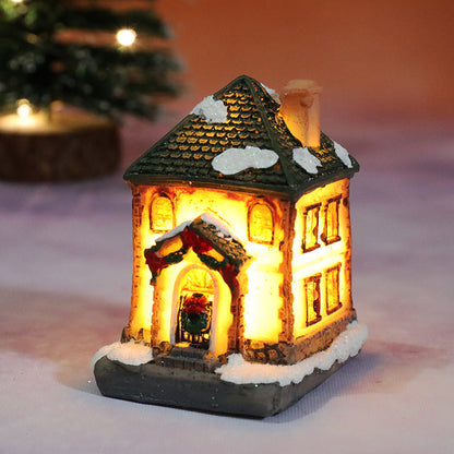 Miniature LED Lighted Christmas Village House