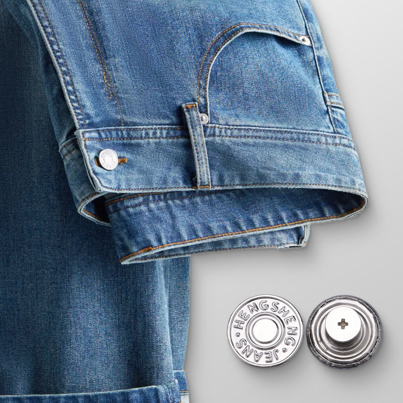 Removable No-Sew Jeans Buttons Set