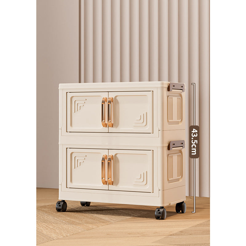 Foldable Storage Box With Lid, 1-5 layers of holders with wheels for kitchen, bedroom, bathroom, warehouse, kitchen, home storage, stackable organizer🗄️