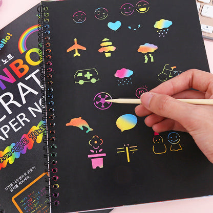 🎨BUY 1 GET 1 FREE 20PCS🎨Creative Rainbow Scratch Art Notebook