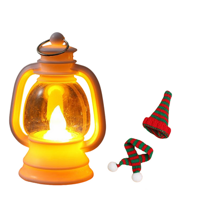 Mini Snowman Lantern with Hats and Scarves