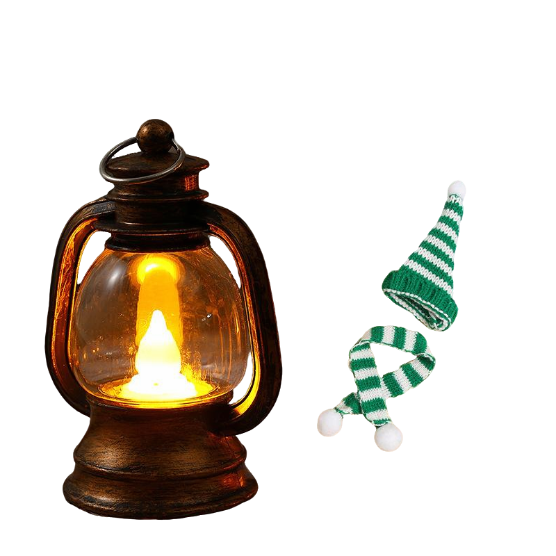 Mini Snowman Lantern with Hats and Scarves
