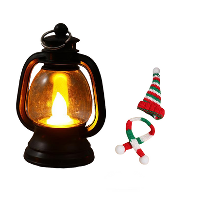 Mini Snowman Lantern with Hats and Scarves
