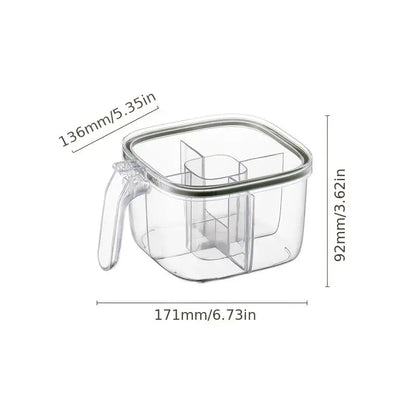 4 Compartments Clear Sealed Seasoning Box