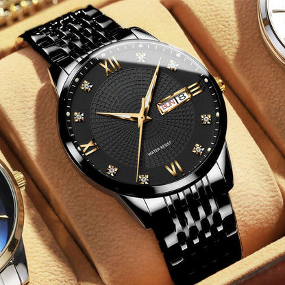 💥Men's Stainless Steel Waterproof Business Watch