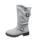 👢 Pull On & Go | Women's Slouchy Faux Suede Mid-Calf Boots